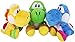 SZXOWK 3 Pièces Super Mario Série Yoshi Jouets en Peluche 18 Cm, Dinosaure Vert Jaune Bleu Dragon Peluche Poupée Cadeau De Noël