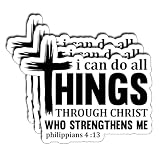 (3pcs) I Can Do All Things Through Christ Sticker Bible Verse Christian Faith Stickers for Laptop Water Bottle Tumbler Journal Scrapbook Vinyl Decal Inspirational Spiritual Gifts Size 3 x 2.5 Inch