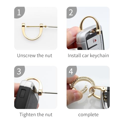 Car Keychain for Women Wristlet, Cute Leather Keychain with 360 Degree Rotatable, Anti-lost D-Ring Design4