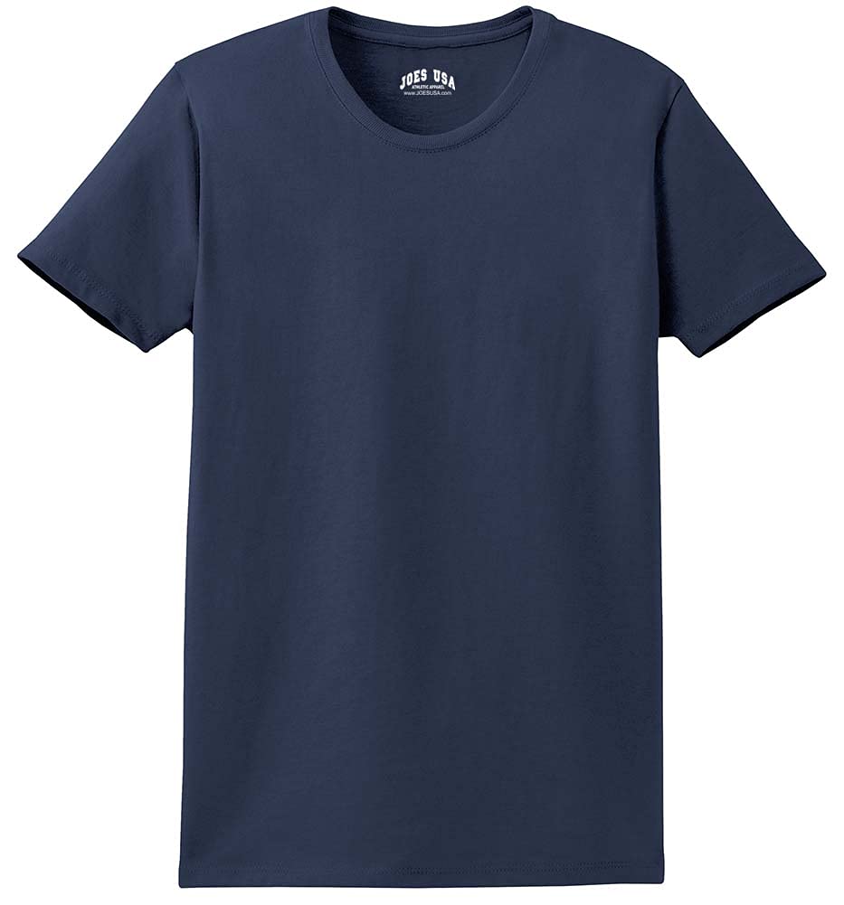 Joe's USA Womens 6.1-Ounce Cotton T-Shirt-XS-Navy
