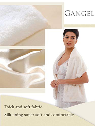 Gangel Long Faux Fur Shawl Wraps Bridal Winter Bolero Wedding 1920 Shrug(1pc)2