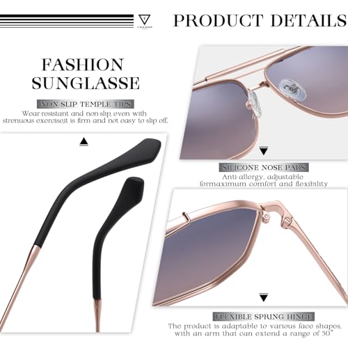 SIPLION Foxdon Polarized Sunglasses Mens - Pilot Metal Frame Medium Size UV400 Stylish Retro Style JS85384