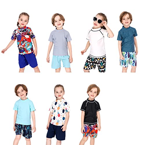 Boys' Rash Guard Toddler UPF 50+ Rashguard Short Sleeve Sun Protective Swim Shirt3