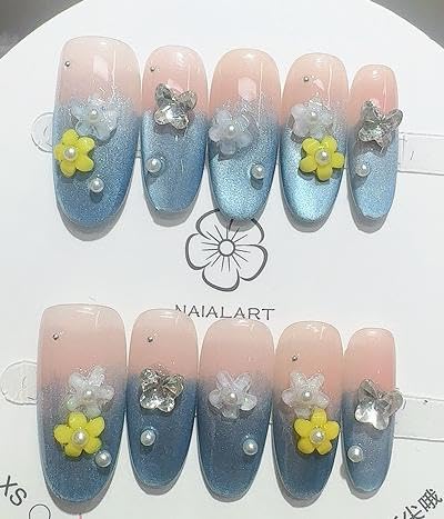 10枚入りネイルシール/人工爪-VS40-SGWGZTY-B296-L