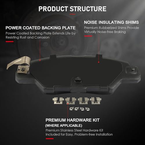 Image of cciyu D1623 & D1846 Front & Rear Ceramic Disc Brake Pads Kit For Mazda CX-5 2016-2021