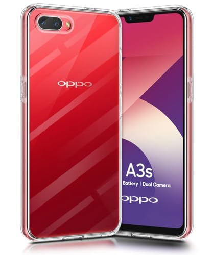 Image of WOW IMAGINE Transparent Crystal Clear Oppo A3s Back Cover Case | Shockproof Soft TPU Case | Cushioned Edges for Ultimate Protection Bumper Case for Oppo A3s - Transparent