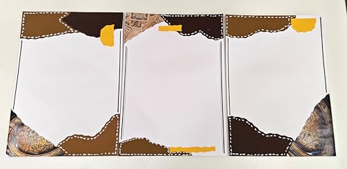 Image of Project Banao Handmade Designer Writing Sheets (10 Pcs) | A4 Size 180 GSM Vintage Aesthetic Designer Paper for Scrapbooking, Journals, Letters & DIY Projects | Aesthetic Stationery - Made in India