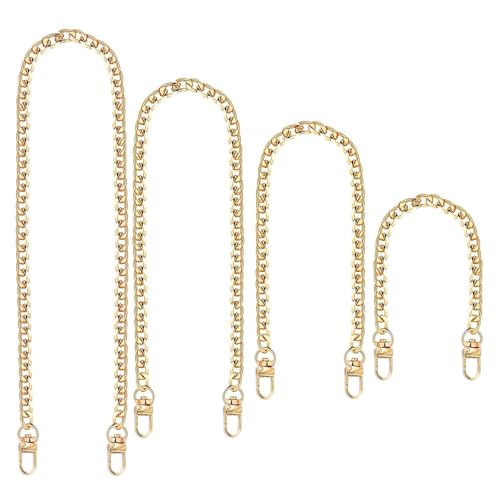 Image of SenZee Gold Bag Chain, 4 Pack Handbag Chain for Bag Strap Gold Shoulder Bags Straps Wallet Chains Replacement for Purse Making 120cm 100cm 60cm 40cm