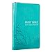 KJV Holy Bible, Standard Size Faux Leather Thumb Index & Ribbon Marker, King James Version, Turquoise, Zipper Closure (KJV Deluxe Gift Editions)