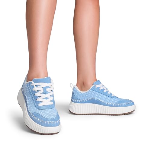 Image of DREAM PAIRS Women Chunky City Tweed Comfortable Casual Platform Fashion Sneaker