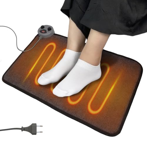SGZIOO Heizmatte Füße, 50 X 35cm Beheizbare Fußmatte Büro, 30s...