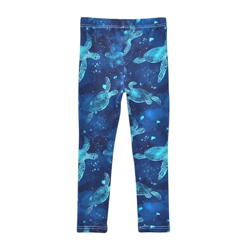 Sea Turtles Girls' Leggings Toddler Doodles Sea Kids Yoga Pants Dance Active Tights 4T2