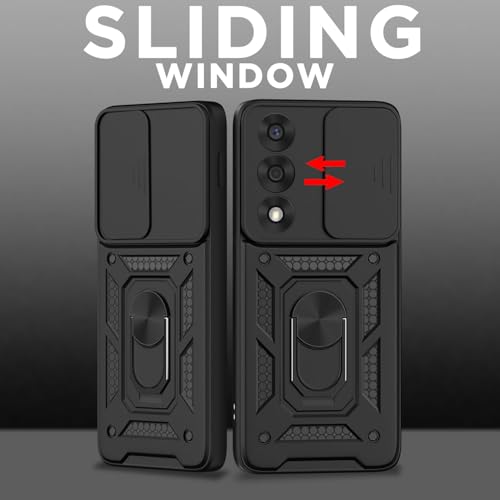 Image of Luxe Back Cover for OnePlus Nord 5 5G | D10 Tough Armor Case | Sliding Camera Shield | 360 Protection | Kickstand Ring Holder | Military-Grade