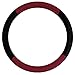 FH Group Universal Fit Modernistic and Seat Belt Pads Combo Set Steering Wheel Cover Fits Most Cars, SUVs Burgundy