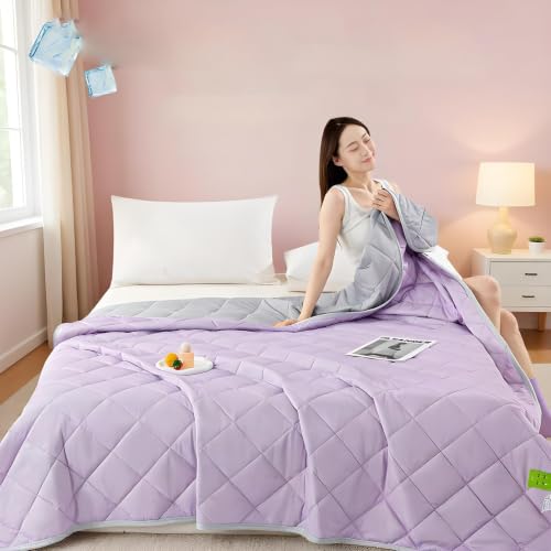 Couverture rafraîchissante plaid bicolore pour lit et canapé - 4