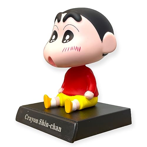 Image of AUGEN Super Hero Shin- chan 4 Action Figure Limited Edition Bobblehead with Mobile Holder for Car Dashboard, Office Desk & Study Table (Pack of 1)