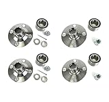 DTA 4 Wheel Hub and Bearing Kits Front and Rear Left and Right Compatible with Club Car Carryall 1500, 1700, 295, XRT 1550, Replaces 103146204, 103146203, 102464301