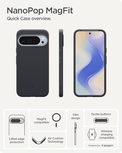 Image of Spigen Nano Pop MagFit for Google Pixel 10 Pro XL Case, Pixel 10 Pro XL Back Cover (2025) - TPU+Poly Carbonate|Black Sesame