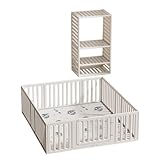 ベビーサークル 折りたたみ 組み立て簡単 ベビーフェンス 高さ62cm ドア付き 12枚組