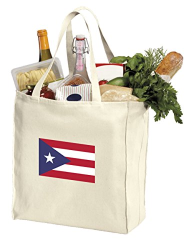 Reusable Puerto Rico Flag Grocery Bags Puerto Rico Shopping Bags NATURAL COTTON Shopper