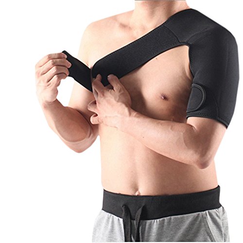 KING OF FLASH Correa de neopreno ajustable para hombro izquierdo, artritis, gimnasio, deportes, soporte, alivio del dolor, prevención de lesiones [talla única] Cover