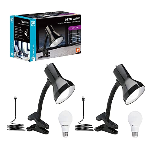 Xtricity Desk Lamp with Clamp Base and Adjustable Gooseneck, Clip on Light for Desk 6W A19 LED Bulb Included, clamp Light for Bed 120 Volt, Convenient On/Off Switch, 10.25 Inches Tall (26cm), Black Xtricity Desk Lamp with Clamp Base and Adjustable Gooseneck, Clip on Light for Desk 6W A19 LED Bulb Included, clamp Light for Bed 120 Volt, Convenient On/Off Switch, 10.25 Inches Tall (26cm), Black