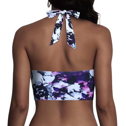 Hilor Women's Underwire Bikini Tops Halter V Neck Bathing Suit Top Swimsuit Push Up Twist Front Swim Top Only4