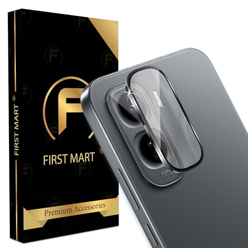 Image of FIRST MART Black Camera Ring Guard Protector for Vivo T5 Pro | Tempered Glass with Metal Alloy Rings, HD Clear, Scratch Resistant, Case-Friendly | Pack of 1
