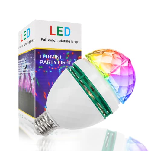Sunetary E27 Disco Light Bulb Rotating, Led Color Changing Light Bulb Disco Ball Lights Bulb For Parties Indoor Decorations, Birthday, Dj, Bar, Home, Halloween, Christmas, 1 Pack #TOP17