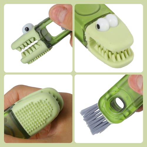 Image of Cup Lid Cleaning Brush 3 PCS,Tumbler Lid Cleaning Brush 4-in-1,Portable,Multifunctional,for Tight Spaces, Sealed Containers,Sippy Cups
