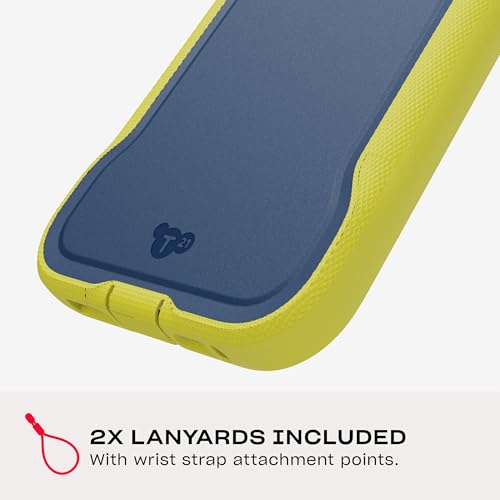 Image of Tech21 EvoPro for iPhone 16 Compatible with MagSafe - Impact Protection Case 21x Military Standard Tested - in Navy /Yellow