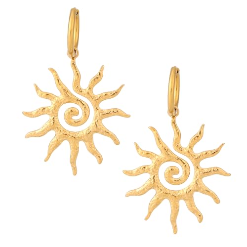 Magical Sun Pendant Necklace for Women, Dainty Sunburst Sunflower Charm Solar Pendant Necklace Elegant Statement Jewelry Gifts