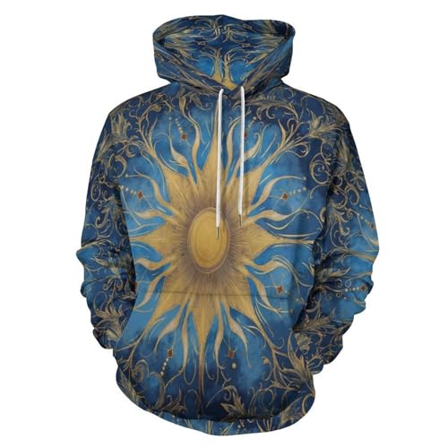 Sweat à capuche homme imprimé vortex fantastique bleu chic