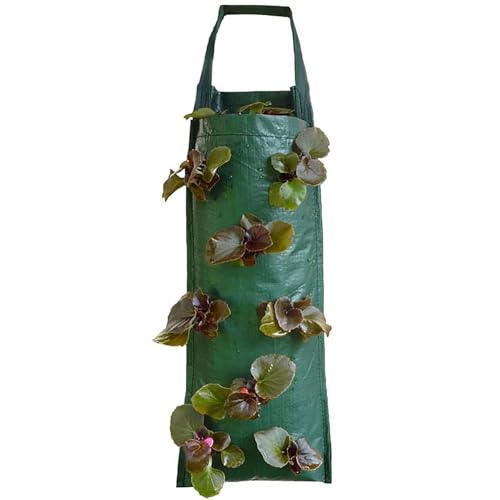 2024 Hanging Strawberry Planter Upside-Down Patio Garden Tomato Planter Bags Hanging Strawberry Plant Grow Bags Hanging Grow Bags Flower Planting Bag Handle Grow Pouch Planter for Outdoor (1)