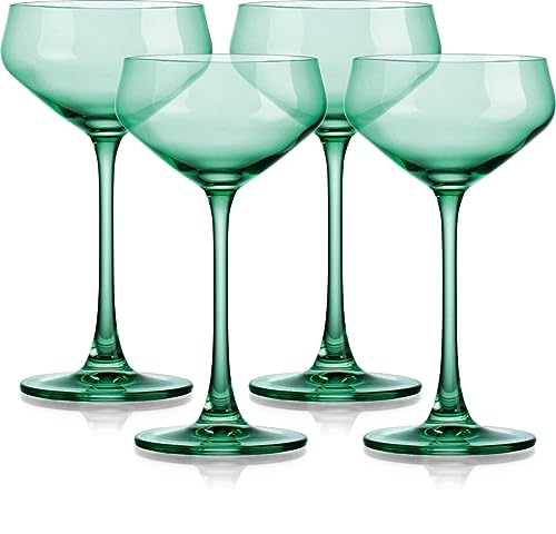 212 Main Copas Translucidas Verde Pálido Set 4