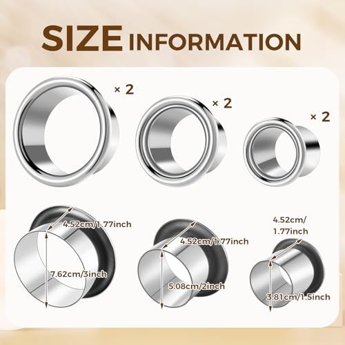 MorningRo 6 Pcs 3.0 2.0 1.5 Canister Hair Dryer Holder Insert Salon Station Stainless Steel Hot Iron Appliance Tube Hair Tool Holder Tube Organizer for Vanity Hairdresser Bathroom