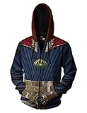 PONGONE Super Hero DS Cosplay Hoodie Halloween Sweatshirt Costume Pullover/Zipper Hoodie XL