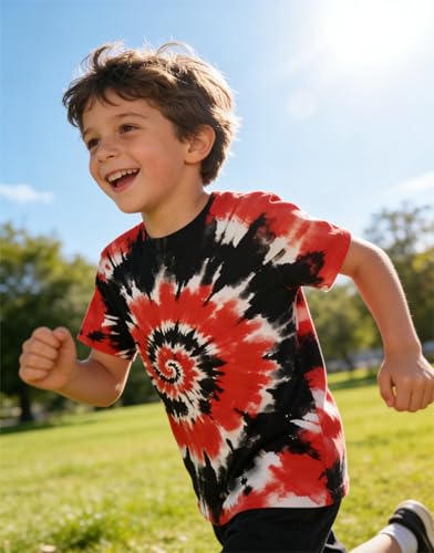 Image of Boys Tie Dye Shirt Size 4-14 Hippies Senior Rainbow Tees T Shirts for Kids | Tees T shirts for Kids