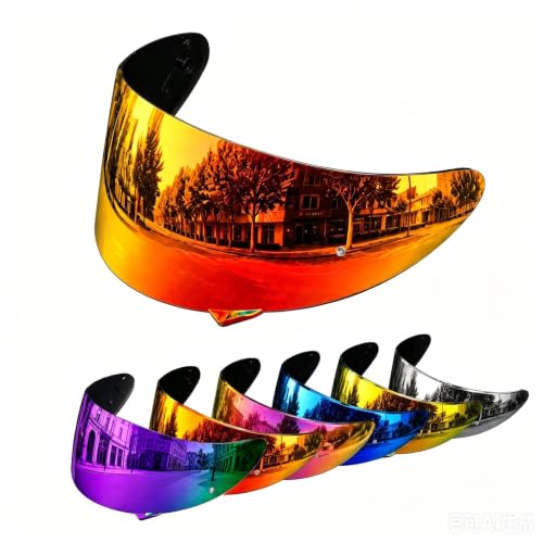Image of psler CWR-1 Visor- RF-1200 Visor X14 Face Shield Replacement for CWR-1 RF 1200 X-Spirit NXR Z7 X14 NX NZ,Deep Gold Red