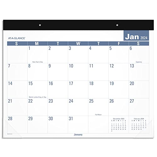 Calendrier de bureau facile à lire At-A-Glance avec grandes cases de planification