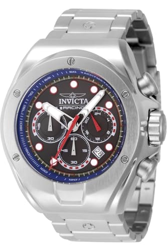 INVICTA Racing 47747 Reloj para Hombre - Impermeable - Analógico - Movimiento Cuarzo - Acero Inoxidable con Esfera Blanco - 48mm