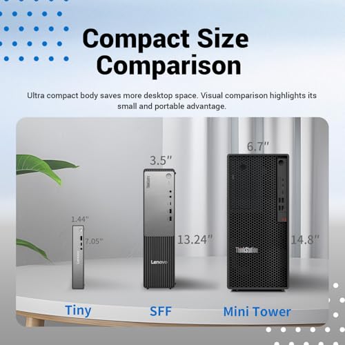 Image of Lenovo ThinkCentre Neo 55s SFF Business AI Desktop, AMD Ryzen 7 250 (up to 5.10 GHz), 64GB DDR5, 2TB SSD, Support 2-Monitor 4K, DP, HDMI, Wired KB & Mouse, Wi-Fi, Windows 11 Pro, Flash Drive Bundle
