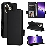 Lucyliy Case Compatible with Oppo A5 Pro 5G CPH2695 Phone Case Cover pu Leather Wallet Design Card Slots Black