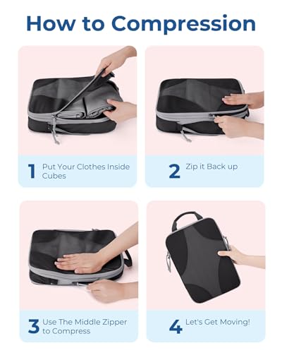 Image of Bagsmart Compression Packing Cubes, Travel Bag Cruise Ship Essentials