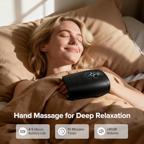 Image of AERLANG Hand Massager Hand Massage Machine with Heat and Compression Birthday Gifts for Women Husband Gifts Electric Hand Massager for Arthritis and Carpal Tunnel Cordless Massagers