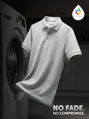 Image of XYXX Men's Apex Mercerized Cotton Striped Collar Pique Polo T-Shirt