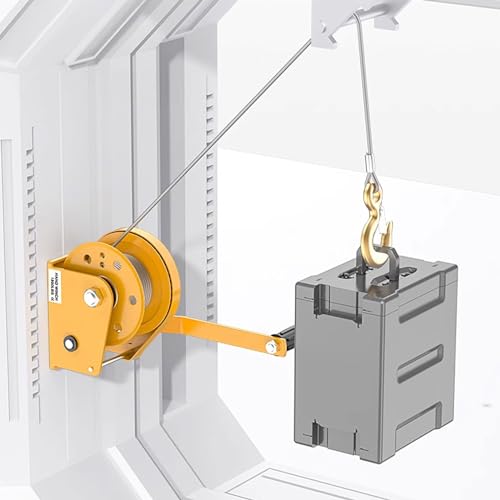 Winche manual para tráiler de 2600 lb con cuerda de acero miniatura 2