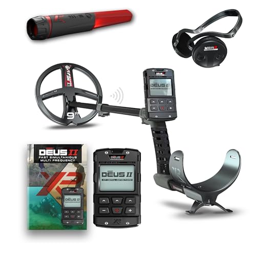 XP Metal Detectors Deus II - 9 FMF Coil with MI-6 pinpointer & WSAII Headphones Bundle - Waterproof and Fully Wireless - with Remote Control & S-Telescopic stem (DEUS2-22FMFRCEG + MI-6 + WSAII)