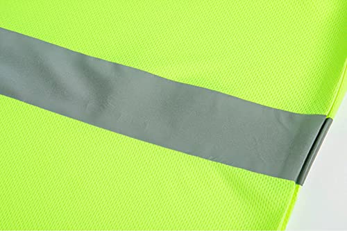 Polo de seguridad de alta visibilidad para hombre, clásico, transpirable, ligero, absorbe la humedad, rayas reflectantes, camisas de trabajo, camisetas de verano, verde, XXL