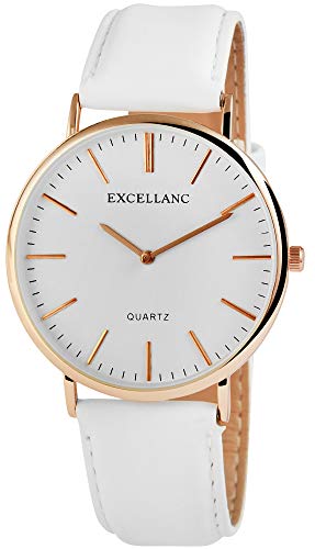 Preisvergleich Produktbild Excellanc Damen - Uhr Lederimitat Armbanduhr Dornschließe Analog Quarz 1900029